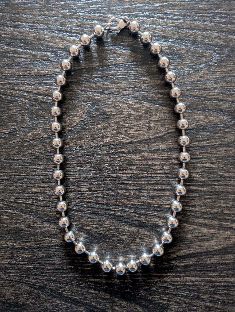 Milor - Stainless Steel 6mm Ball Bead Necklace - 20"